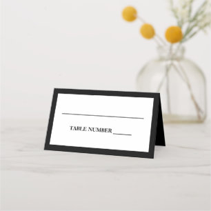 Cartão De Mesa Preto Elegante e Branco