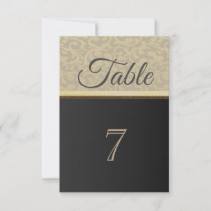 Cartão de Mesa Preto Elegante e Sofisticado