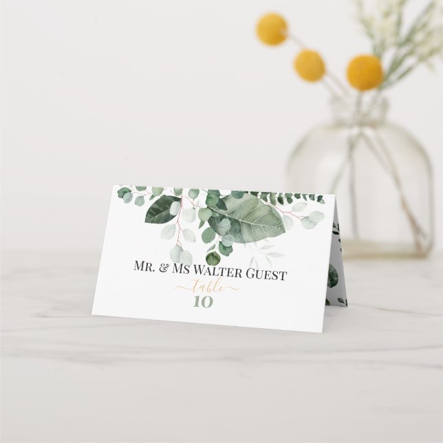Cartão De Mesa PRIMAVERA BEAUTY BOTANICAL GREENERY Weding (Frente)