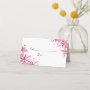 Cartão De Mesa Primavera rosa flor de cereja. Casamento