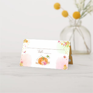 Cartão De Mesa Pumpkin Place Card outono outono Chá Aniversário