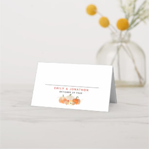Cartão De Mesa Pumpkins Cai Em Casamento De Nomes De Amor