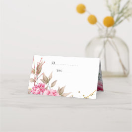 Cartão De Mesa Quadro Dourado geométrico Cor-de-rosa