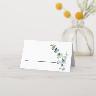 Cartão De Mesa Ramificação Mínima Simples do Eucalyptus Moderno