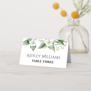 Cartão De Mesa Ramo Eucalyptus com casamento de flores brancas
