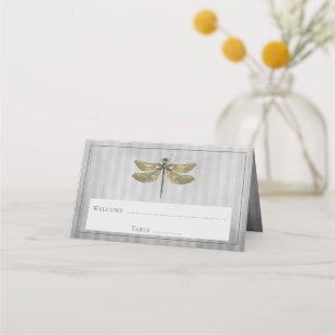 Cartão De Mesa Recepção Dourada de Dragonfly