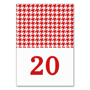 Cartão de Mesa Red Houndstooth