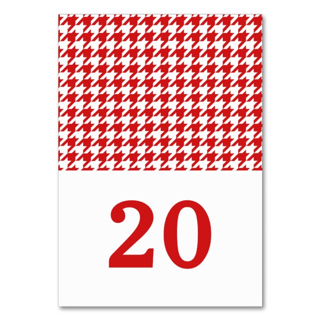 Cartão de Mesa Red Houndstooth (Frente)