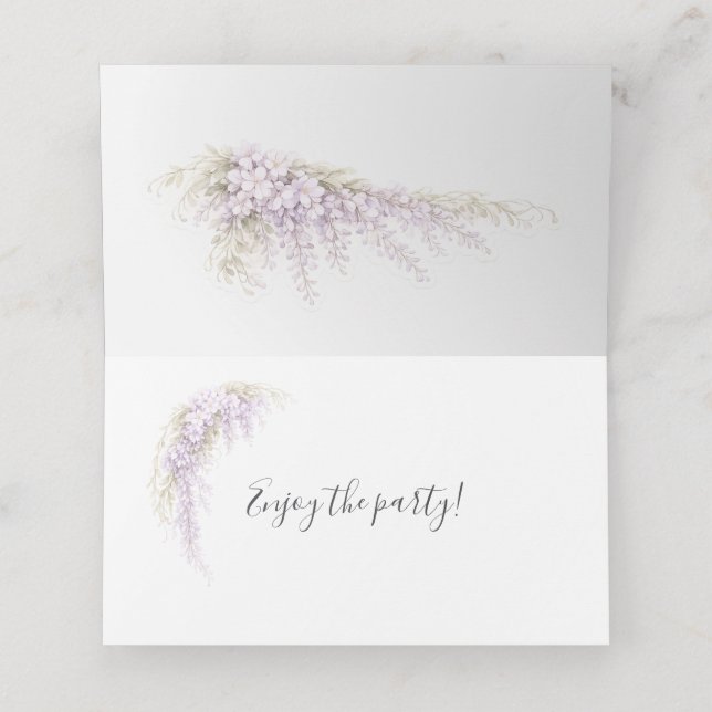 Cartão De Mesa Regency Wisteria Wedding Place Cards (Interior Desdobrado)