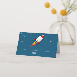 Cartão De Mesa Retro Rocket Wedding