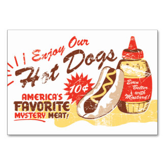 Cartão de Mesa Retroativo de Cão Quente PERSONALIZ