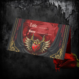 Cartão De Mesa Romance Gótico, o coração da paixão.