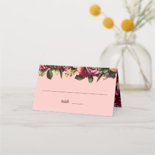 Cartão De Mesa Romântico crisântemo em cor-de-rosa