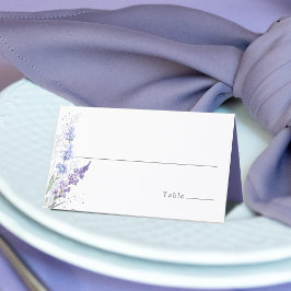 Cartão De Mesa Romântico Lavanda Floral Aquarela