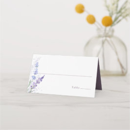 Cartão De Mesa Romântico Lavanda Floral Aquarela