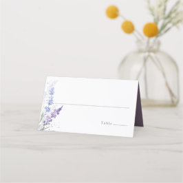 Cartão De Mesa Romântico Lavanda Floral Aquarela