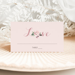 Cartão De Mesa Romântico Rosa Moody Floral Amor Casamento