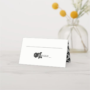 Cartão De Mesa rosa branco preto, escolta dobrada de casamento