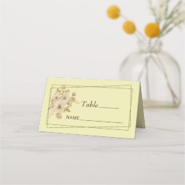 Cartão De Mesa Rosa - Casamento Amarelo Celestial