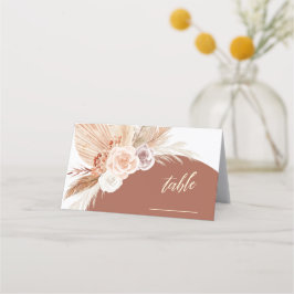 Cartão De Mesa Rosa Muted Pampas Terracotta Boho Mesa de Casament