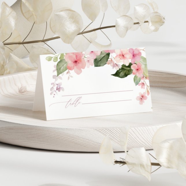 Cartão De Mesa Rosa Rosa Rosa Rosa Rosa Rosa e Casamento Verde (Criador carregado)