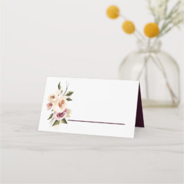 Cartão De Mesa Rosas Burgundy Cremosas Elegantes Moldura