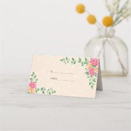 Cartão De Mesa Rosas Coloridos Wreath