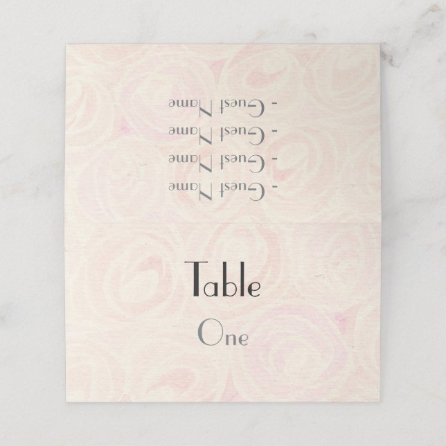 Cartão De Mesa Rosas de Aquarela (Exterior/Desdobrado)