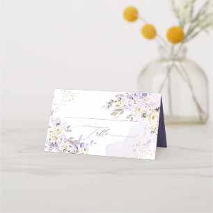 Cartão De Mesa Rosas de Creme de Hydrangeas Roxas PixDezines H2