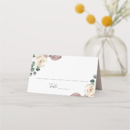 Cartão De Mesa Rosas e Orquídeas em Aquarela Casamento Personaliz