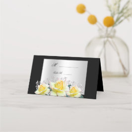 Cartão De Mesa Rosas Elegantes Chic Casamento Prata