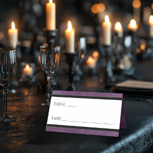 Cartão De Mesa Rosas Pretos Góticos Raven e Negra Casamento Roxo
