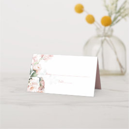 Cartão De Mesa Rosas Rosa Esbranquiçadas com Casamento de Pássaro