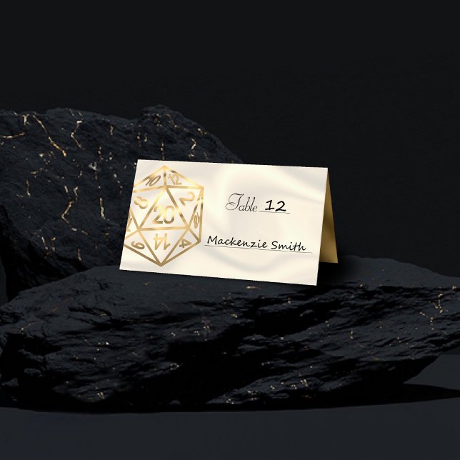 Cartão De Mesa RPG Dice | Dourada Fantasy Retro Tabletop PnP Game (Criador carregado)