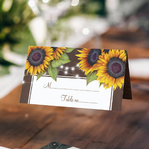 Cartão De Mesa Russo girassol luzes de mesa de casamento