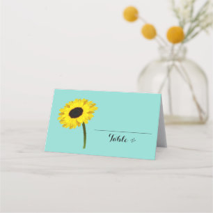 Cartão De Mesa Rustic Autumn Bride Sunflower Party Escort