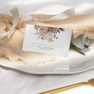 Cartão De Mesa Rustic Autumn Nomes Date Casamento