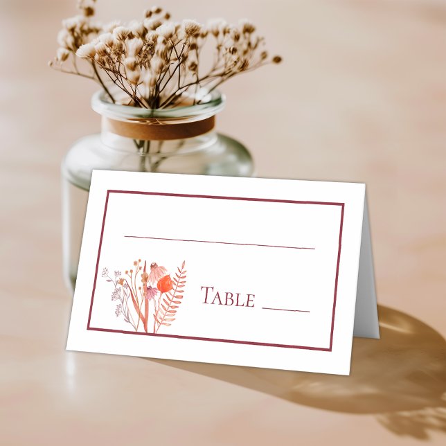Cartão De Mesa Rustic Boho Chic Wildflower Table Number (Criador carregado)