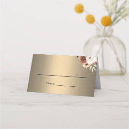 Cartão De Mesa Rustic Elegance Wildfower sobre Casamento Dourado