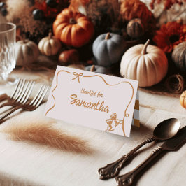 Cartão De Mesa Rustic Fall Friendsgiving Dinner Table Place Cards
