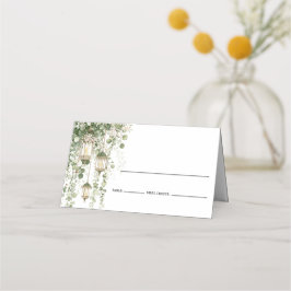 Cartão De Mesa Sage Green Eucalyptus Lantern