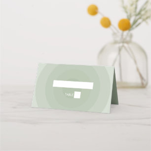Cartão De Mesa Sage Green Modern Monogramas Wedding