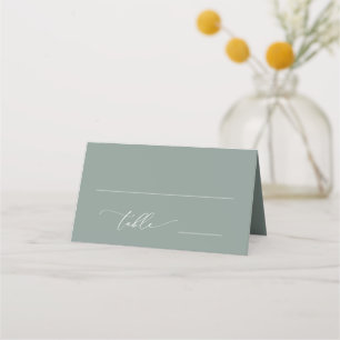 Cartão De Mesa Sage Green Olive Minimalista 4 Casamento