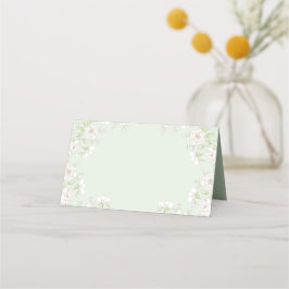 Cartão De Mesa Sage Green White Rose Wedding