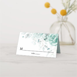 Cartão De Mesa Sage greens Floral Weding Luxury