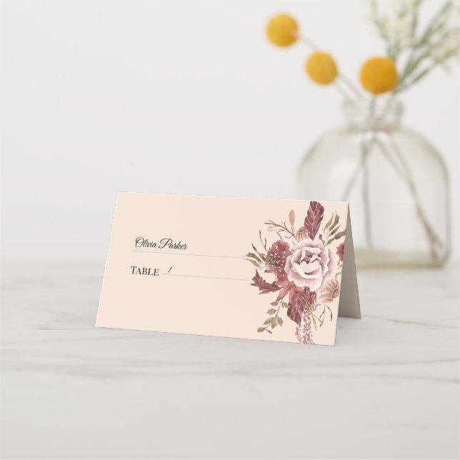 Cartão De Mesa Sanfones Rustic Autumn Light Beigcolor (Frente)