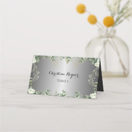 Cartão De Mesa Sangue Cerejado: Acentos de Prata e Anéis Dourados