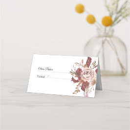 Cartão De Mesa Santuário Russo de Autumn Blooms Watercolor