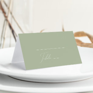 Cartão De Mesa Script Whimsical Sage Verde Dobrado