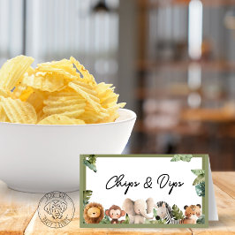 Cartão de Mesa Selvagem para Animais de Bebê Dobra